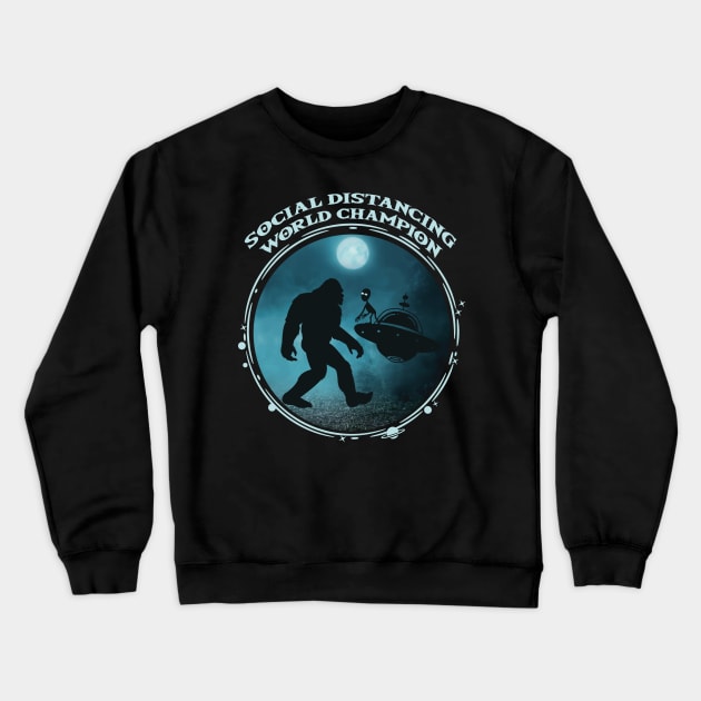 Bigfoot social distancing Crewneck Sweatshirt by Tesszero